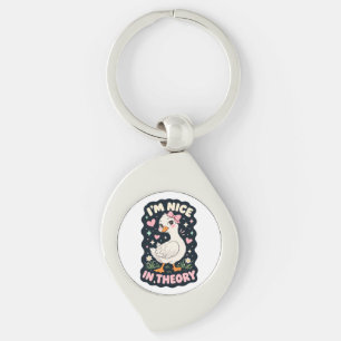 I'm nice in theory goose humour key ring