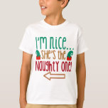 Im Nice Shes Naughty Elf Hat T-Shirt<br><div class="desc">Im Nice Shes Naughty Elf Hat</div>