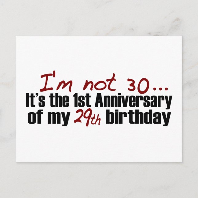 I'M Not 30 Postcard (Front)