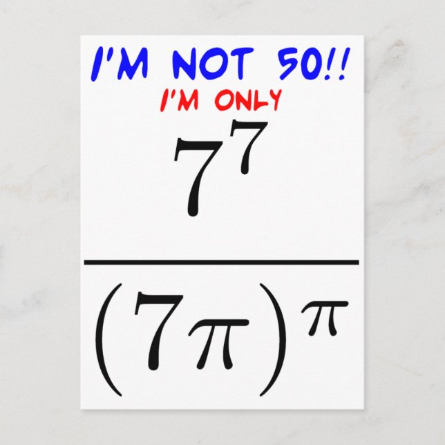 I'm not 50! postcard (Front)