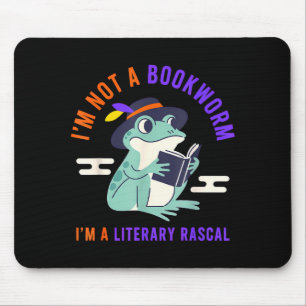 I'm not a bookworm i'm a literary rascal frog  mouse mat