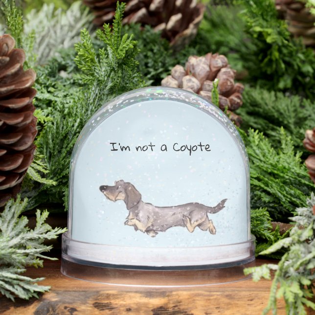 I'm Not A coyote Dachshund Snowglobe (Winter)