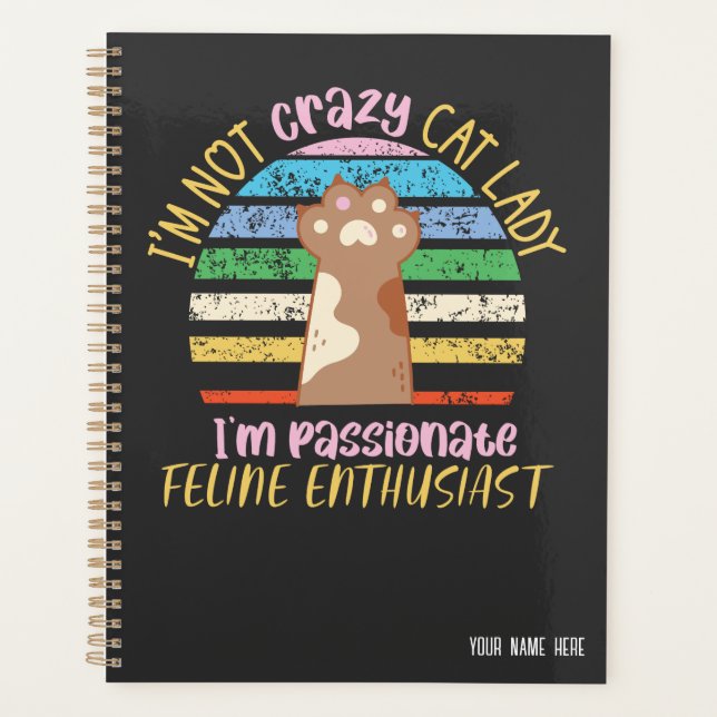 I'm not a crazy cat lady | funny cat pun planner (Front)