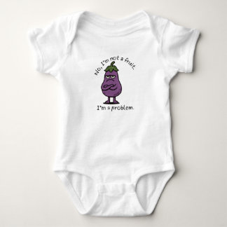 "I'm Not a Fruit, I'm a Problem" Funny Eggplant Me Baby Bodysuit