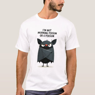 Im Not a Morning Person Funny Grumpy Bat T-Shirt
