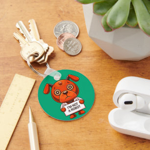 I'm not a robot cute dog key ring