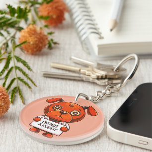 I'm not a robot cute dog key ring