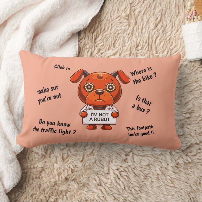 I'm not a robot cute dog lumbar cushion (Blanket)