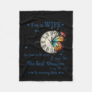 I'm Not A Widow I'm A Wife To A Husband With Wings Fleece Blanket