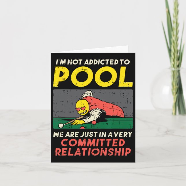 Im Not Addicted To Pool Player Snooker Billiards V Card (Front)