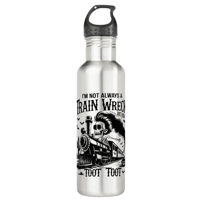 I'm Not Always a Train Wreck Halloween 710 Ml Water Bottle (Front)