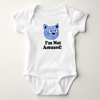 I'm Not Amused Blue Kitty Baby Bodysuit