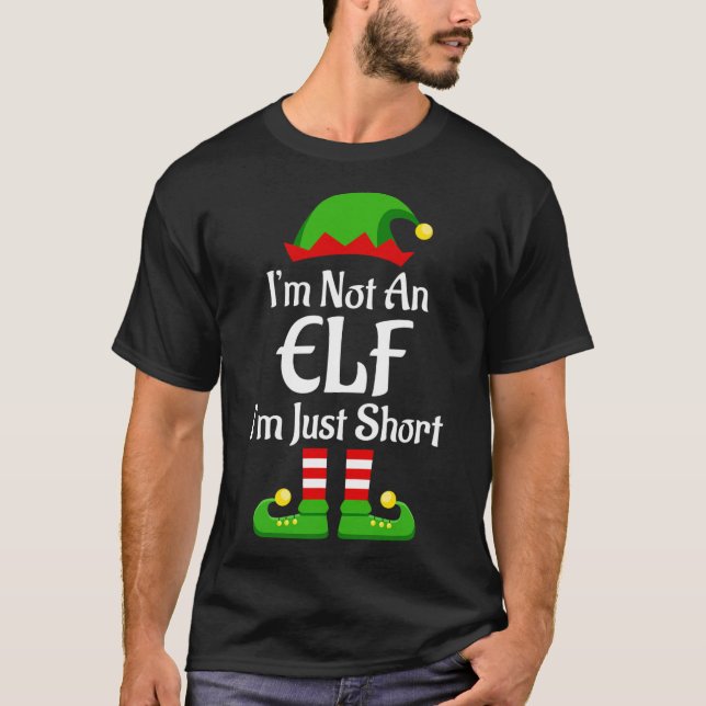 Im Not An Elf Family Christmas Pjs Matching Men Wo T-Shirt (Front)