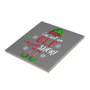 I'm not an Elf i'm just short funny christmas men Tile