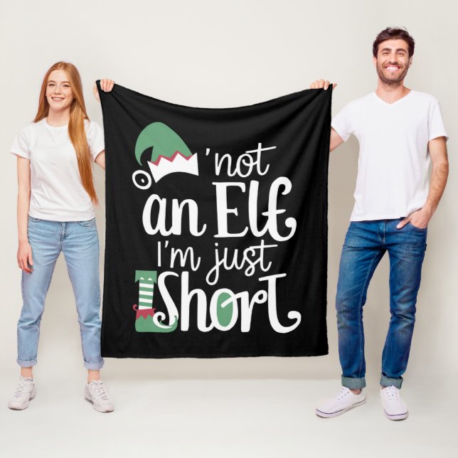 I'm Not An Elf I'm Just Short Funny Christmas Xmas Fleece Blanket (In Situ)