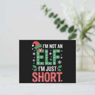 Im Not An Elf Just Short Funny Christmas Xmas Holiday Postcard