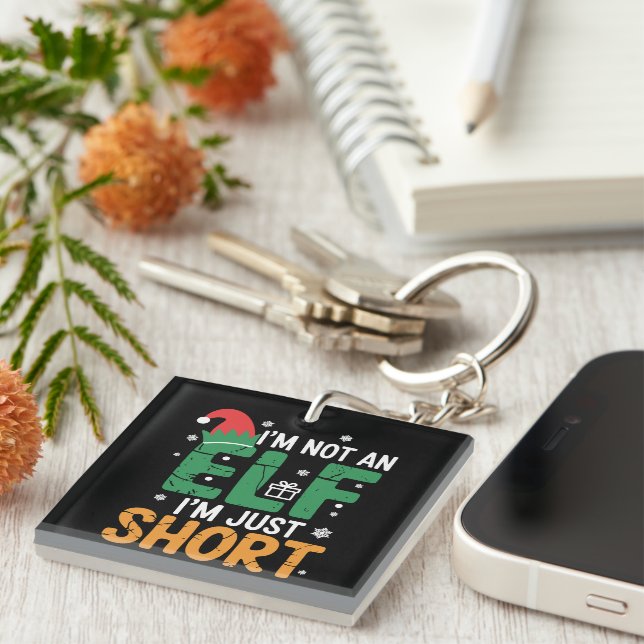 Im Not An Elf Just Short Funny Christmas Xmas  Key Ring (Front Right)