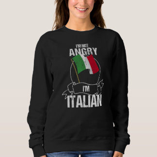 I'm Not Angry I'm Italian Vintage Italy Flag Graph Sweatshirt