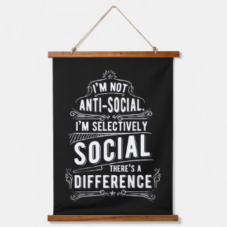 I'm Not Anti Social Hanging Tapestry