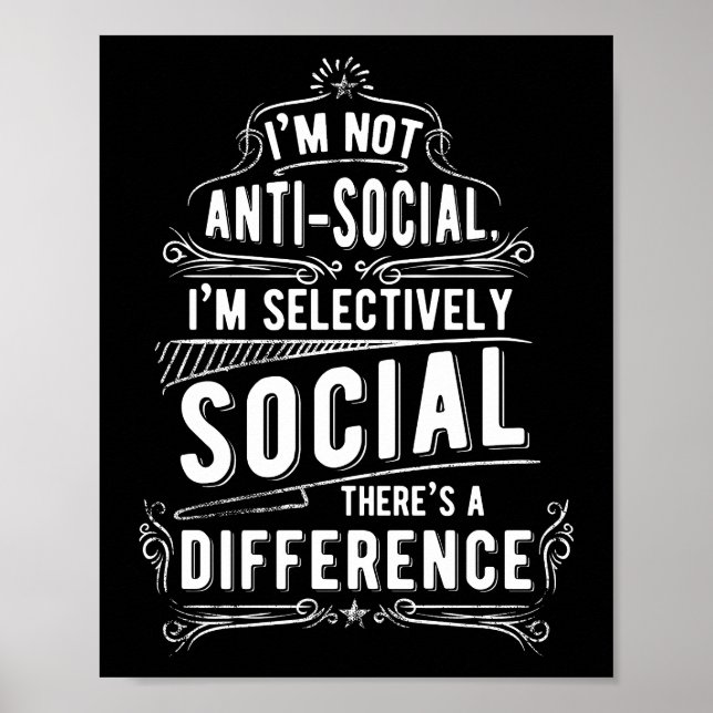 I'm Not Anti Social Poster (Front)