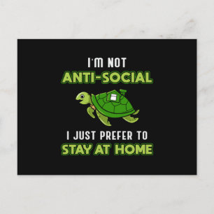 I'm Not Anti-Social Turtle Lover Turtles Sea Gift Postcard