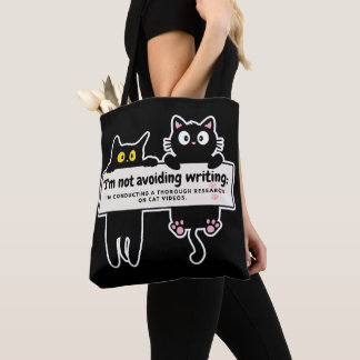 I'm not avoiding writing: Writer's Comic Strip Tote Bag