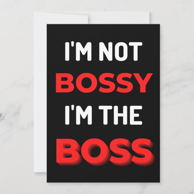 I'm Not Bossy I'm The Boss Thank You Card (Front)