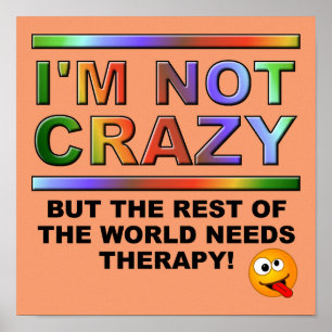 I'm Not Crazy But Funny Poster Sign