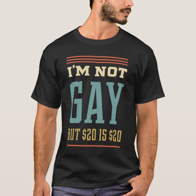 I'm not gay but $20 is $20 - Perfect Gift Funny T-Shirt (Front)