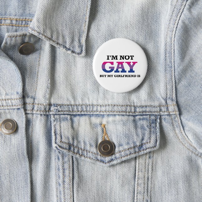 I'm not gay but my girlfriend is bisexual flag pin (In Situ)