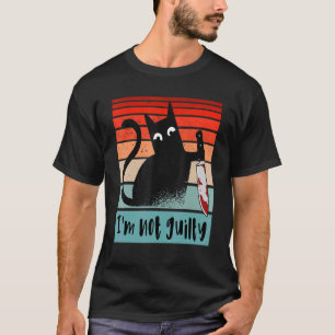I'm not guilty Innocent Cat with knife Funny Hallo T-Shirt
