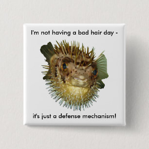 I'm not having a bad hair day - 15 cm square badge
