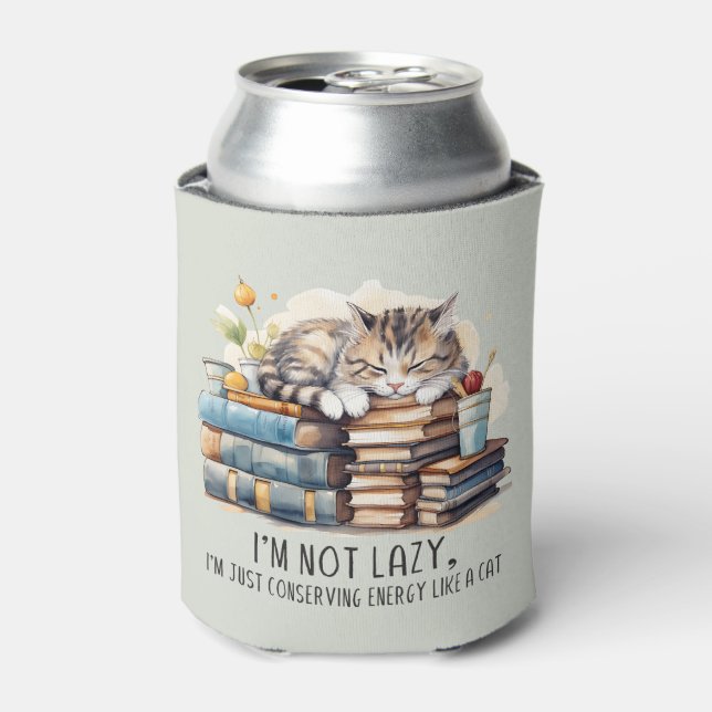 I'm Not Lazy Cute Cat Can Cooler (Can Front)