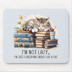 I'm Not Lazy Cute Cat Mouse Mat
