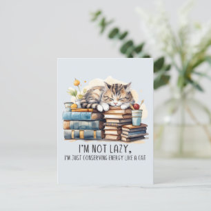 I'm Not Lazy Cute Cat Postcard