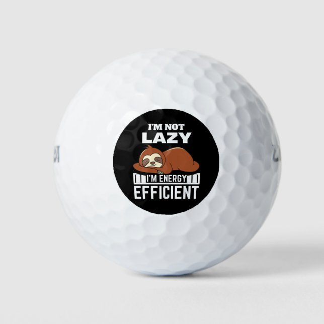 I'm Not Lazy I'm Energy Efficient Funny Sloth Golf Balls (Front)