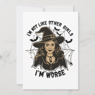 I'm not like Other Girls I'm Worse Halloween Witch Thank You Card