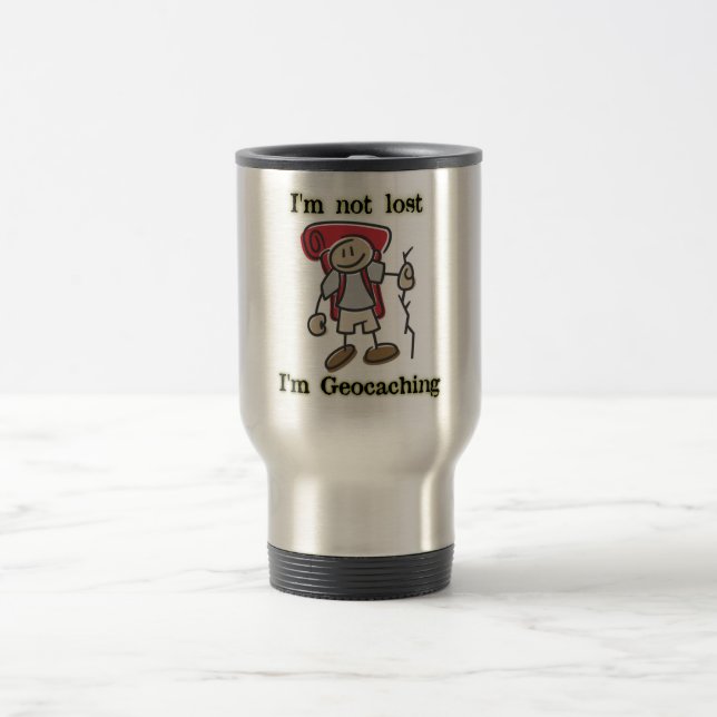 "I'm Not Lost" Geocaching Graphic Stainless Mug (Center)