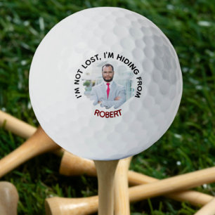 I'm Not Lost, I'm Hiding From Custom Photo & Name Golf Balls