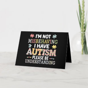 I'm Not Misbehaving I Have Autism Awareness Thank You Card
