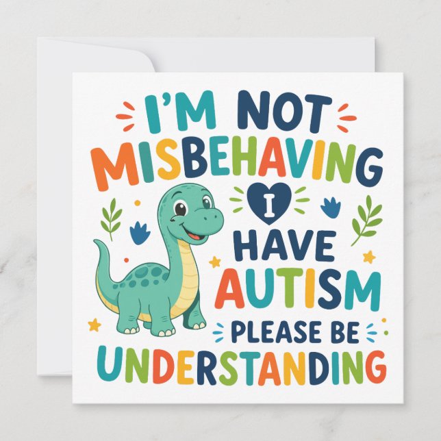 I'm not misbehaving, I have autism Invitation (Front)