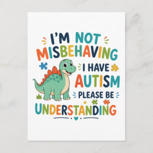I'm not misbehaving, I have autism Postcard