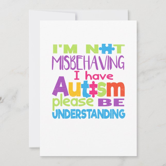 I'm not misbehaving T-shirts - I have autism Save The Date (Front)