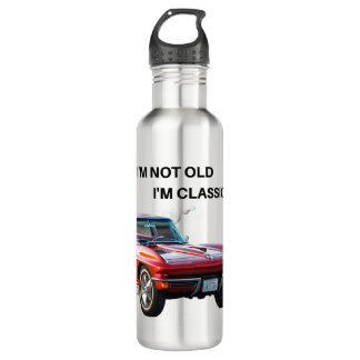 I'M NOT OLD. I'M CLASSIC. CORVETTE WATER BOTTLE
