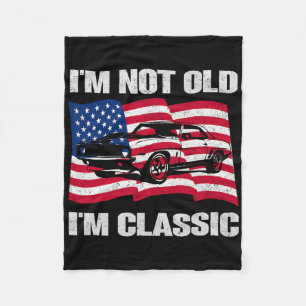Im Not Old Im Clic Car America Flag Graphic Mens T Fleece Blanket