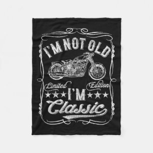 I'm Not Old I'm Clic Funny Motorcycle Vintage Mens Fleece Blanket
