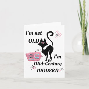 Im Not Old Im Mid-century Modern Retro Cat & R Card