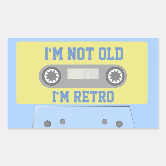 "I'm not old, I'm retro" Rectangular Sticker (Front)