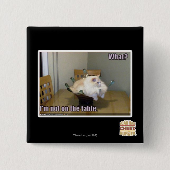 I'm not on the table 15 cm square badge (Front)