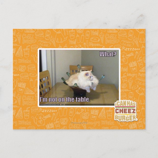 I'm not on the table postcard (Front)